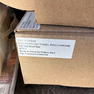 Pottery Barn Polished Chrome Towel Ring